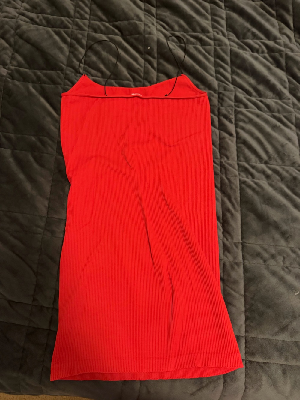 Nikibiki Vibrant Red Ribbed Slip Dress